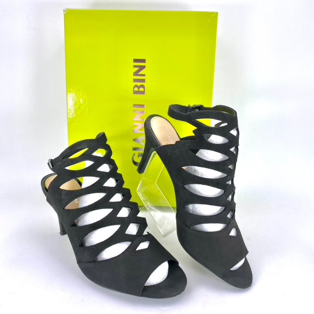 Gianni Bini 9.5M Halven Black Suede Leather Women's 3.5 in. Heels New Year's Eve